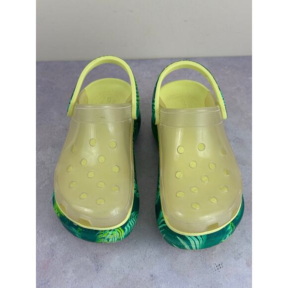 Crocs Classic Bae Translucent Tropical Platform Clogs Women's Size 6 - Picture 1 of 14